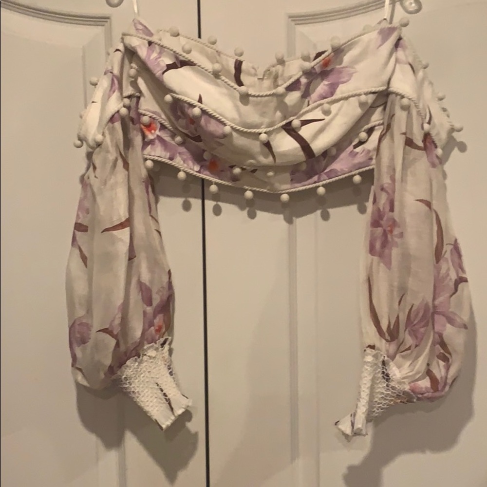 Zimmermann White and Purple Floral Crop Top - Picture 7 of 11